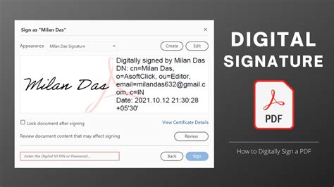 Obtain a digital certificate and create a digital signature